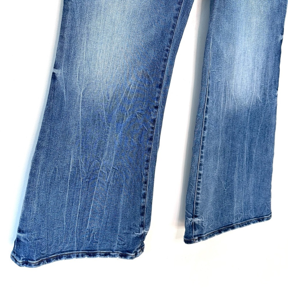 Express 70’s Flare Mid Rise Jeans Size 12 Short - Picture 5 of 7